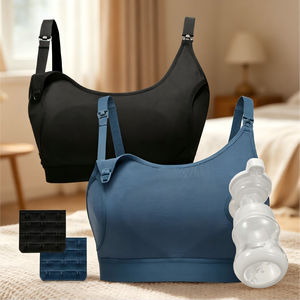 <span class=keywords><strong>Reggiseno</strong></span> <span class=keywords><strong>Allattamento</strong></span> Senza Cuciture Morbido e Traspirante 2 Pezzi <span class=keywords><strong>Nero</strong></span> Blu con Spalline Regolabili per <span class=keywords><strong>Allattamento</strong></span> Senza Mani per Uso Quotidiano - Product Image 3