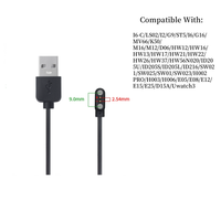 Câble de charge magnétique USB 2.0 à broches Pogo 2 broches 2,54 mm avec gaine en PVC/TPE pour montre connectée LS02