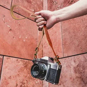 Custom Camera Accessories Photography Brown Vegetable Tanned Leather Camera Strap For Leica Fuji Canon Sony Camera Neck Strap