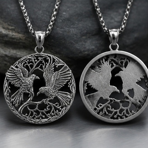 Yunnique-collar con colgante de pájaro de acero inoxidable, diseño de animales unisex, estilo Retro Punk, patrón geométrico JD215 - Product Image 1