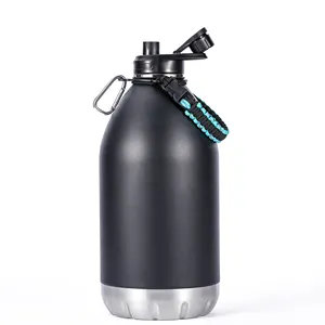 Vakum yalıtımlı bir galon su şişesi sızdırmaz 128oz paslanmaz çelik şişe kolay taşıma kolu ile