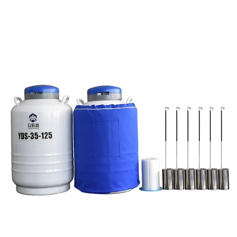 YDS 35 125L Aluminum Alloy Bio Cryo Liquid Nitrogen AI Live Stock Container Dewar Tank