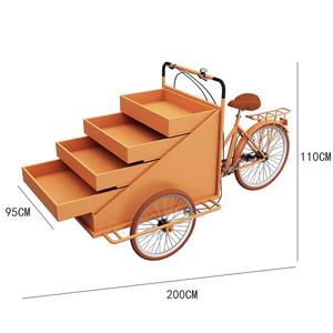 Мобильный прилавок-тележка на трех колесах для продажи закусок, напитков, лимонадов и чая, 1 кг - Product Image 5