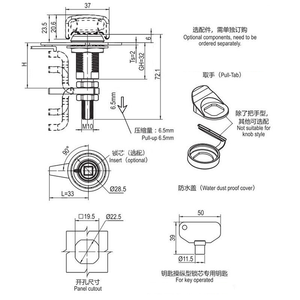 स्विचबोर्ड विद्युत प्लेटिंग के लिए चार कोनों छह कोनों को लॉक करने वाले Panel-e3-13-25 संपीड़न-जस्ता मिश्र धातु लॉक - Product Image 6