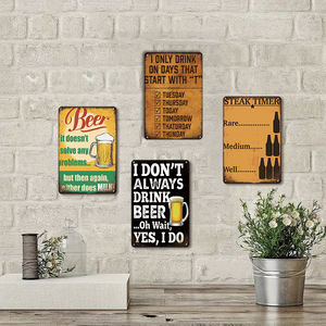 Letrero Metálico con Frase Divertida sobre Cerveza: <span class=keywords><strong>Solo</strong></span> Bebo los Días que Comienzan con T, Decoración Humorística para Pared de Bar, Cuarto de Hombre, Garaje o Pub - Product Image 3