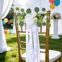 Arrangement floral artificiel pour dossier de chaise de mariage, décoration florale pour allée et bancs, décoration florale pour chaise de mariage