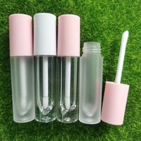 CY349 Tube de brillant à lèvres rose rond givré en gros en vrac 5ml conteneur de brillant à lèvres bouteille vide emballage cosmétique Tube en plastique