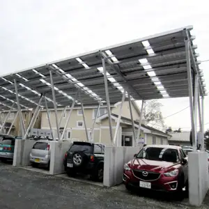 Carport Solar Car Parking Solar Mounting Concrete Foundation OEM Solar Carport Car Parking Charging Power Station Waterproof Bracket