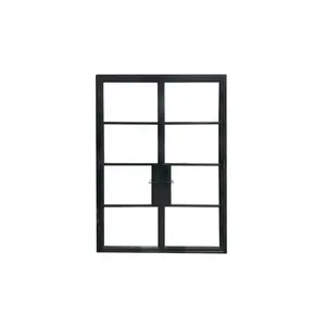 Modern Best-Selling French Style Forged Iron Swing Door For Indoor Use Made Of Steel And Glass Interior Position