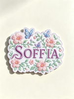 Écusson brodé thermocollant personnalisé avec motif floral et papillon Amelia, applique florale, badge, autocollant pour veste, sac à dos, chapeau, vêtements