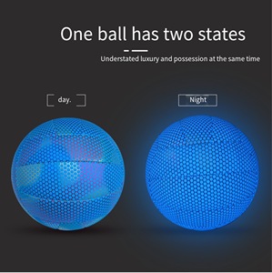 Biểu tượng tùy chỉnh Glowing Holographic bóng đá bóng ánh sáng lên bule bóng chuyền sáng nhà máy OEM Made Trung Quốc - Product Image 4