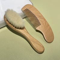 Professionnel Natura En Bois Extra Doux Poils Toilettage Bain Bébé Peigne À Cheveux et Brosse Brosse À Cheveux En Bois De Hêtre