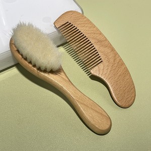 Professionnel Natura En <span class=keywords><strong>Bois</strong></span> Extra Doux Poils Toilettage Bain Bébé <span class=keywords><strong>Peigne</strong></span> À Cheveux et Brosse Brosse À Cheveux En <span class=keywords><strong>Bois</strong></span> De Hêtre - Product Image 2