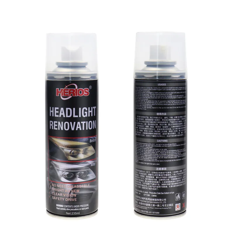 HERIOS Upgraded Headlamp Polishing Spray Kit,Headlight Restoration Lens Cleaning Tools for Car Care