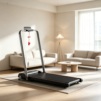 Tapis de course pliable ultra-mince avec moteur sans balais 0,75 CV, vitesse de 12 km/h, poids maximal de l'utilisateur 120 kg, pour usage domestique ou au bureau