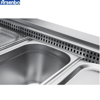 Arsenbo Personnalisable de Luxe Sous-Comptoir de Pizza Congélateurs Réfrigérateur Workbench Table de Préparation Sandwich Table De Travail