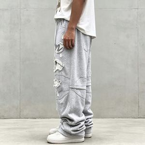 Pantalons de jogging pour hommes en coton French Terry personnalisés, avec cordon de serrage, style décontracté - Product Image 4