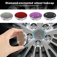 Accessoires extérieurs de voiture Bling : Cache-moyeux de roue en plastique Bling 56mm 60mm, couvercles décoratifs et de protection pour moyeux de roue de voiture, lot de 4 pièces