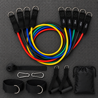 Banda de Resistencia TPE con Asas, Juego de Bandas de Resistencia de Tubo Apilables de 5 Niveles, 150 lbs, para Entrenamiento en Casa, Logotipo Personalizado