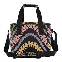 Sac de pique-nique isotherme portable en nylon imperméable, grand format, avec doublure PEVA, motif floral Aloha Puakenikeni, idéal pour la plage