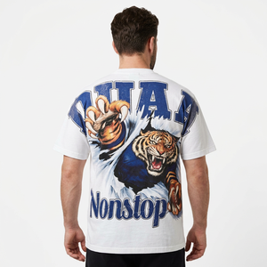 T-shirt surdimensionné à lettres en strass, 100% coton tricoté, streetwear, manches courtes, col rond, tee-shirt pour homme - Product Image 2