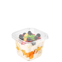 Boîte en plastique PP jetable de qualité alimentaire avec couvercle |   Conteneur carré transparent pour gâteaux, desserts et plats à emporter