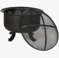 Brasero en métal flottant de style gothique cathédrale, sécurisé pour le sol et adapté aux animaux domestiques, pour piscines à débordement de luxe