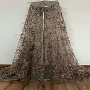 Venta al por mayor verde de la estrella de encaje de <span class=keywords><strong>tul</strong></span> de encaje suizo de cordón de poliéster bordado <span class=keywords><strong>tela</strong></span> de encaje guipur - Product Image 5