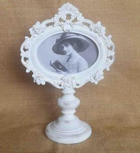 Wedding white <strong>oval</strong> photo <strong>frame</strong> broque <strong>ornate</strong> resin <strong>frame</strong> Lixinxing environmentally friendly tabletop photo <strong>frame</strong> - Product Image 2