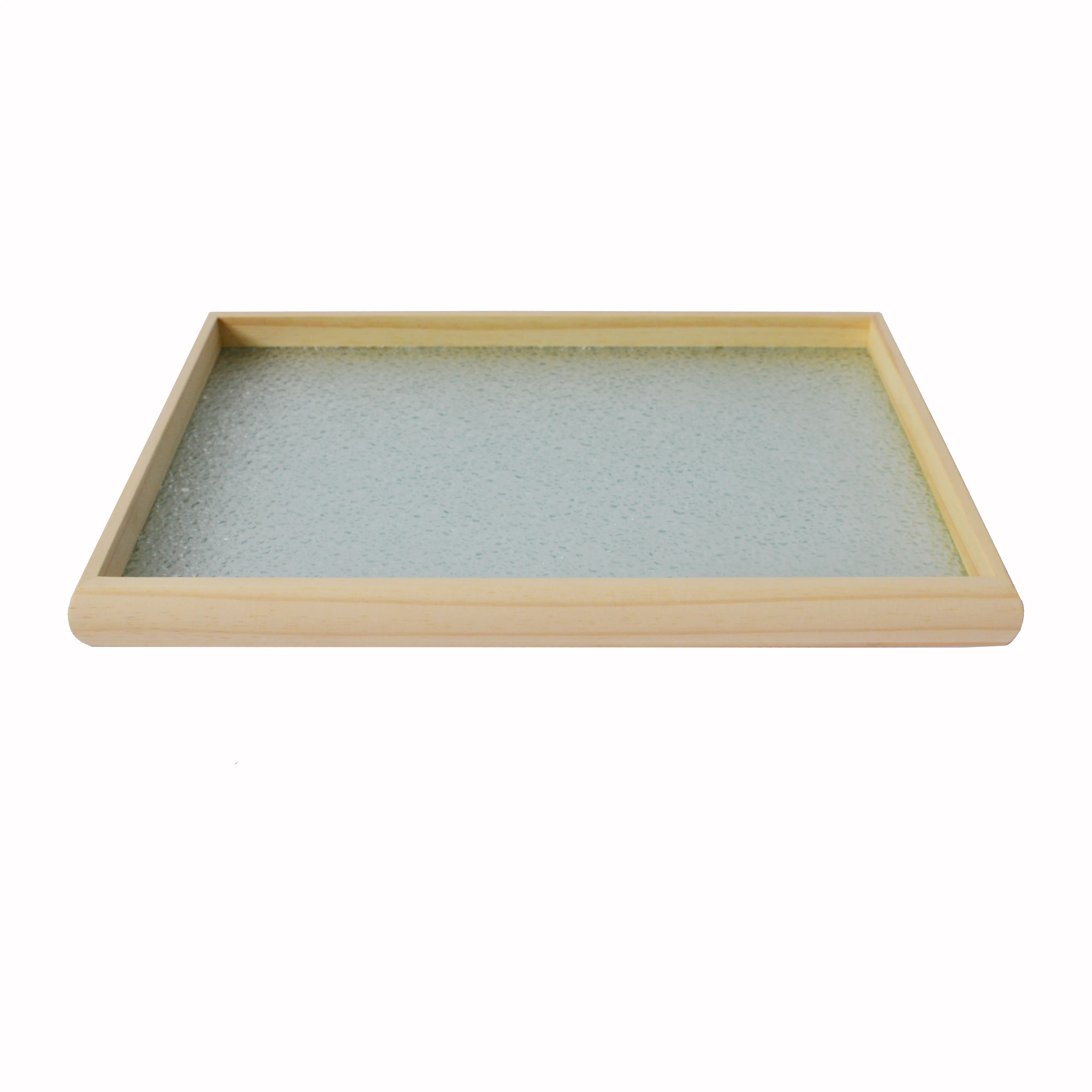 wholesale new dessert cake party wooden bamboo food serving tray handle luxury glass dish snack tray for serving food/tea/coffee