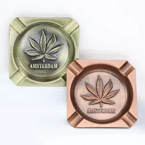 2022 Wholesale custom metal portable standing ashtray with decorative smokeless ashtray souvenir