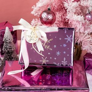 Elegant Holographic Sparkle Snowflake Christmas Gift Laser Gold Stamping <b>Paper</b> Wrapping for Winter Holiday Festive Decoration - Product Image 1