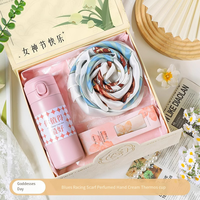 Caja de Regalo de Lujo Promocional de Alta Calidad, Juego de Regalo para el Día de la Madre, Taza Térmica, Peine, Bufanda de Seda, Espejo, Tulipán Elegante