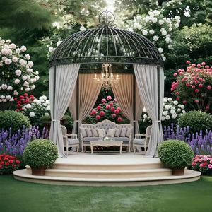 Dôme de pavillon en fer forgé décoratif, toit en dôme métallique pour jardin extérieur, cupule en fer pour villa et cour arrière - Product Image 2