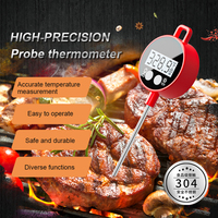 Thermomètre alimentaire numérique pliable, étanche, haute précision, à lecture instantanée, pour cuisine, barbecue et grillades