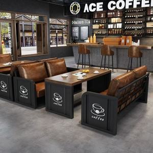 Industrial Style <b>Furniture</b> Set <b>Bar</b> Booth Sofas Tables for Bistro, Café, Bookstore Milk Tea Shop Tavern - Product Image 4