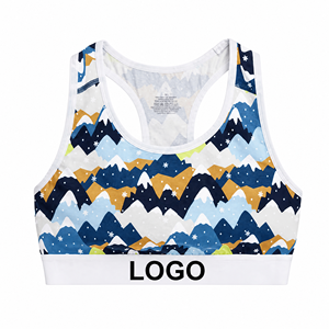 Soutien-gorge de sport à dos nageur à imprimé artistique Montagne enneigée - Soutien premium à séchage rapide pour les amateurs de yoga, de gym et d'aventure - Product Image 6