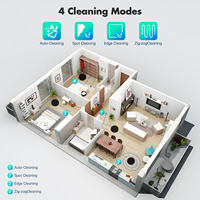 Robot Vacuum Cleaner 2 in 1, Penyedot Debu dan Pel Robot, Vacuum Cleaner Pintar WiFi, Kontrol Suara APP Alexa, Rumah