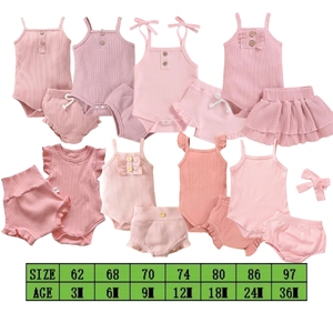 Summer New Born Dress Cotton Short Sleeve Toddler Girls Fashion 2 Piece Sets Baby Romper Set - Product Image 2