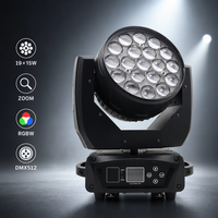 HAT Promotion Projecteur LED Wash Zoom RGBW 19x15W 4-en-1 à tête mobile avec contrôle DMX512 IP33 pour Concert OEM/ODM