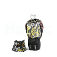 Haierc Sculpture d'épouvantail en plastique décoratif pour jardin avec tête rotative Répulsif pour oiseaux Hibou Répulsif pour oiseaux
