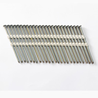 Clou décoratif en acier, diamètre 2,87-5,1 mm, longueur 2-8 pouces, clou oblique à 21 degrés pour pistolet de pose, finition zinc, revêtement doré