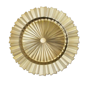 Assiettes de service sûres plaquées or pour aliments et salades, vaisselle tendance haut de gamme, assiettes de mariage style américain - Product Image 4