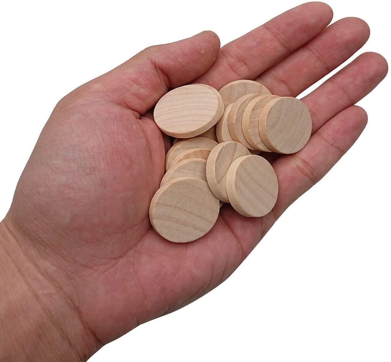 100 Pièces Rondelles Bois Naturel 40mm - Tranches Rondes Inachevées Pour Bricolage Et Décoration