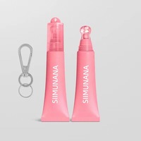 Gloss à lèvres végan hydratant longue tenue, haute brillance, repulpant, multicolores, tube souple, embout métallique, logo personnalisé, avec porte-clés