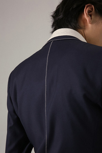 Traje de dos piezas versión coreana para hombre alto guapo Simple cintura negra estilo cuello en V cuello plano de talla grande red rojo Color a juego - Product Image 2