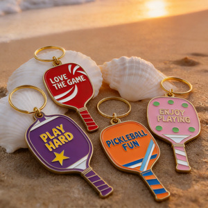 Gantungan Kunci Bentuk Raket Pickleball <span class=keywords><strong>2026</strong></span>, Souvenir Fashion Terbaru, Logo Custom, Logam Zinc Alloy, Enamel Warna-warni, Hadiah Unik - Product Image 3