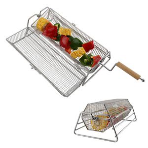 Accesorios para <span class=keywords><strong>Barbacoa</strong></span> de Alta Resistencia, Cesta Giratoria Extraíble para Asar al Aire Libre - Product Image 6