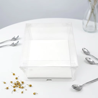 Boîtes à gâteaux carrées en plastique PET transparent, personnalisées en gros, minimalistes et écologiques