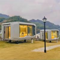 Maison conteneur en verre préfabriquée moderne de 40 pieds, petite maison alimentée par énergie solaire pour Airbnb, bureau ou hôtel